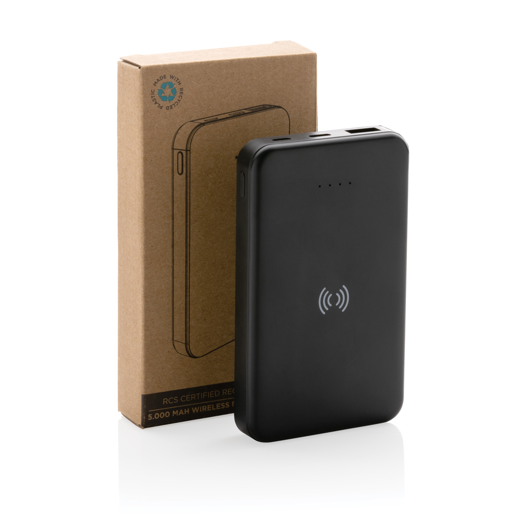 Powerbank inalámbrico 5W plástico RCS reciclado 5.000 mAh - Viaje - Mochilas corporativas personalizadas - imagen 10