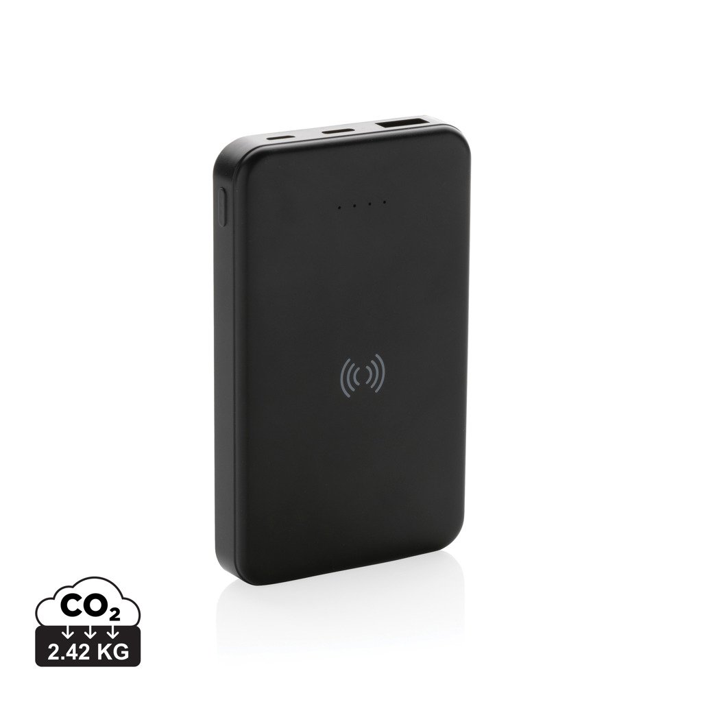 Powerbank inalámbrico 5W plástico RCS reciclado 5.000 mAh - Viaje - Mochilas corporativas personalizadas