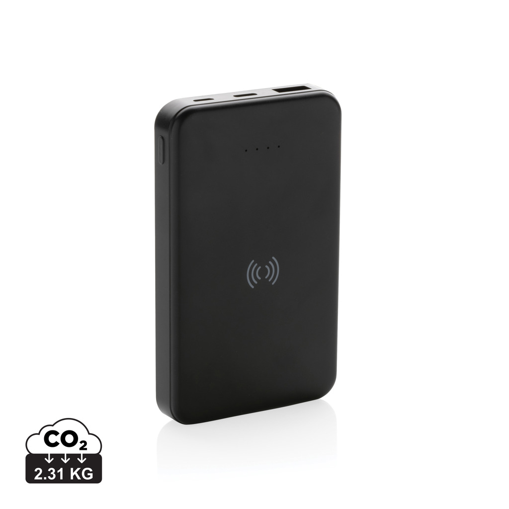 Powerbank inalámbrico 5W plástico RCS reciclado 5.000 mAh - Viaje - Mochilas corporativas personalizadas