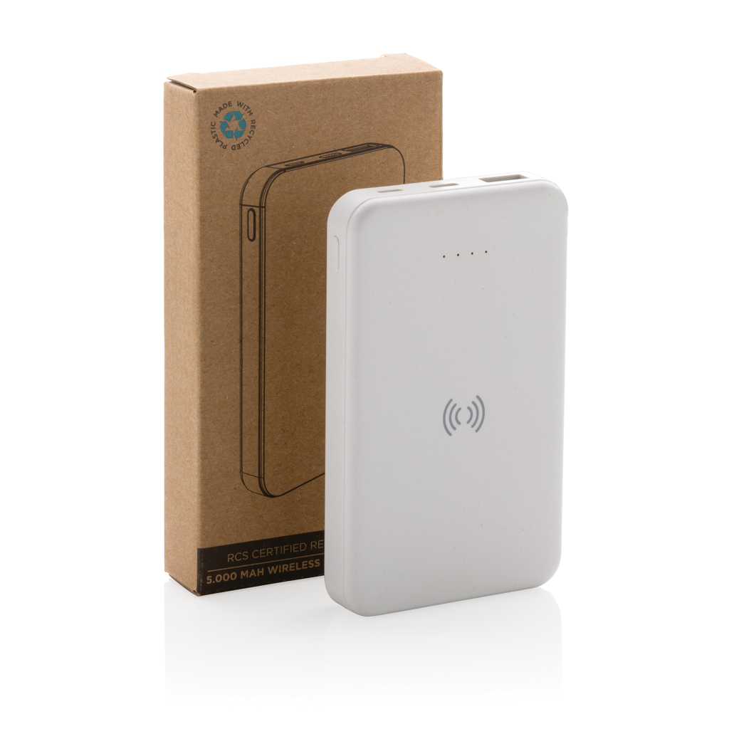 Powerbank inalámbrico 5W plástico RCS reciclado 5.000 mAh - Viaje - Mochilas Corporativas Personalizadas - imagen 9
