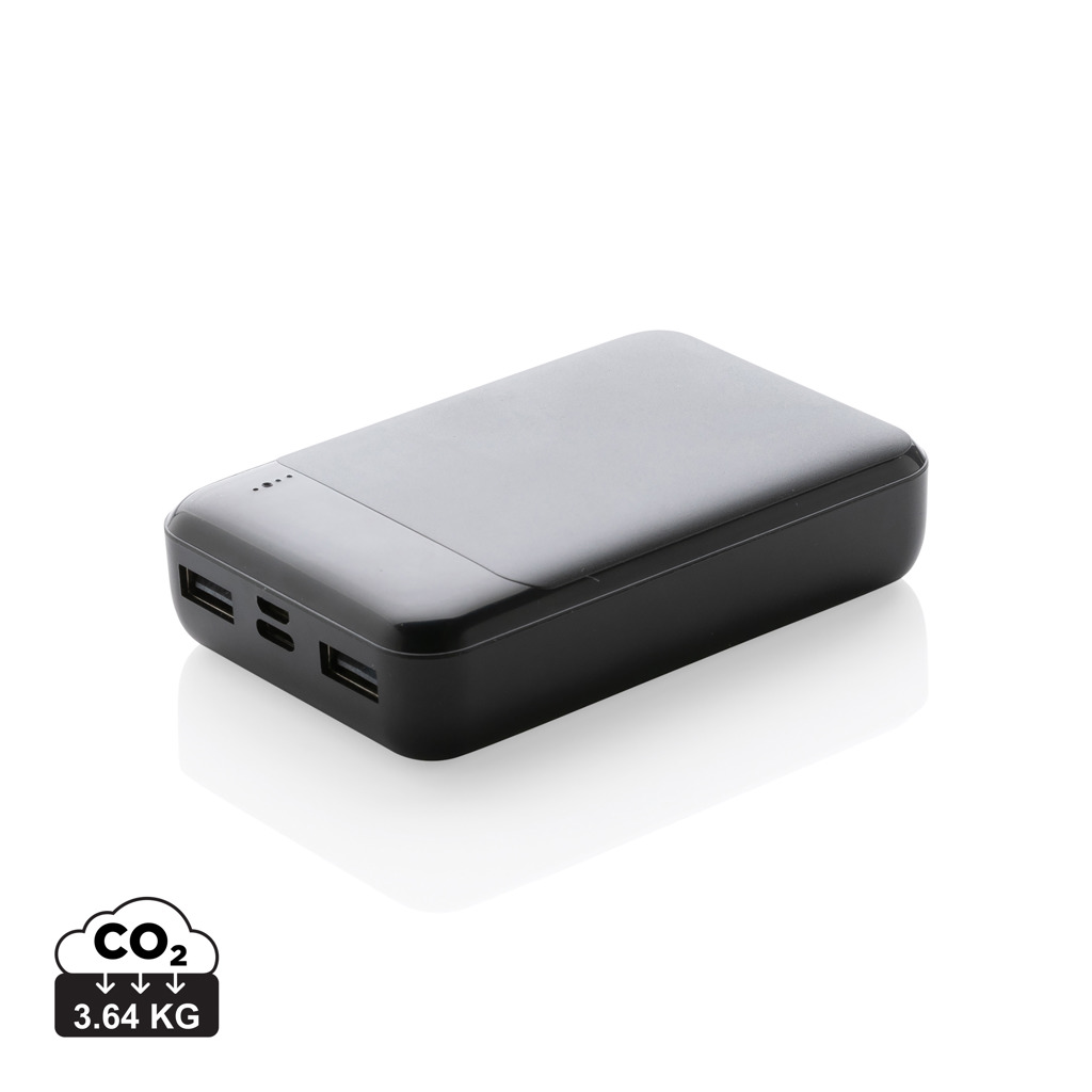 Powerbank de plástico reciclado RCS de 10.000 mAh - Viaje - Mochilas corporativas personalizadas