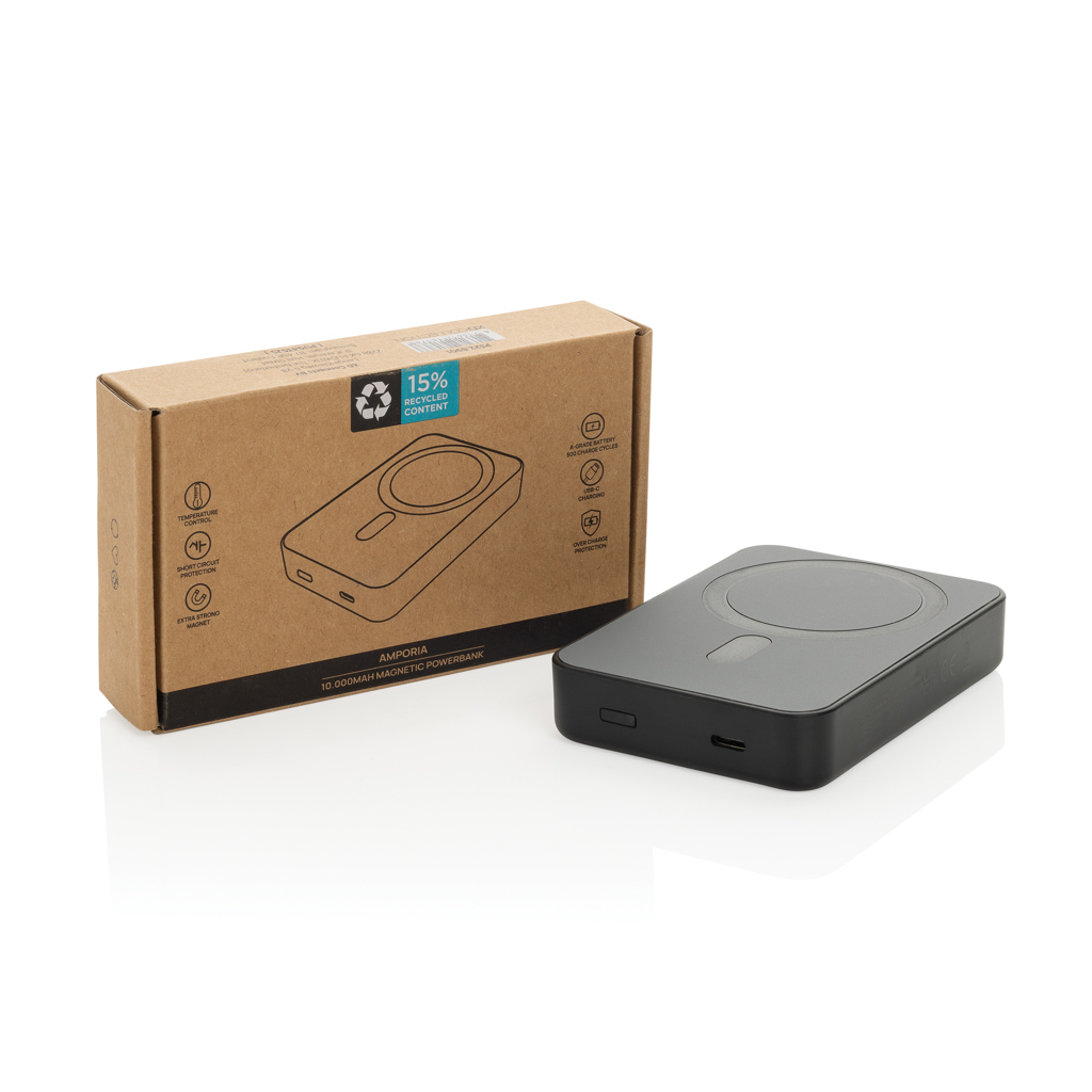 Batería magnética plástico reciclado Amporia RCS 10.000 mAh - Viaje - Mochilas corporativas personalizadas - imagen 4