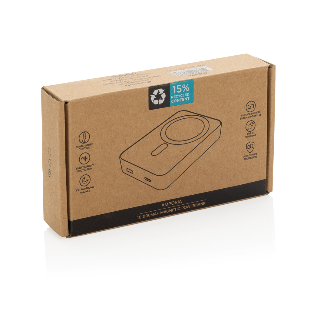 Batería magnética plástico reciclado Amporia RCS 10.000 mAh - Viaje - Mochilas corporativas personalizadas - imagen 7