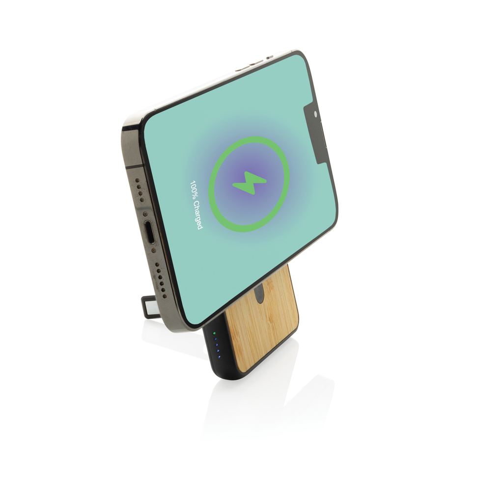 Powerbank magnético bambú Zen RCS de RPET 5.000 mAh - Viaje - Mochilas corporativas personalizadas - imagen 5