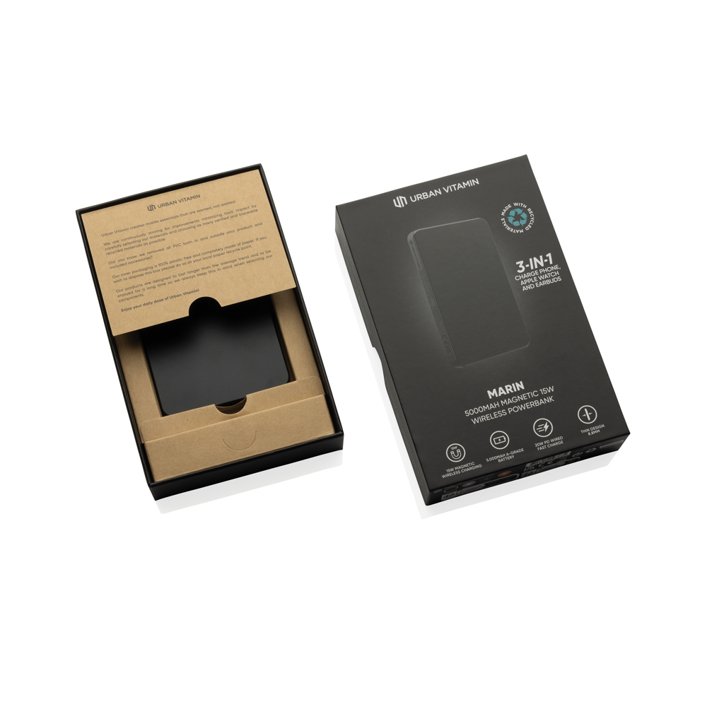 Batería inalámbrica magnética Urban Vitamin Marin 5000 mAh - Viaje - Mochilas Corporativas Personalizadas - imagen 3