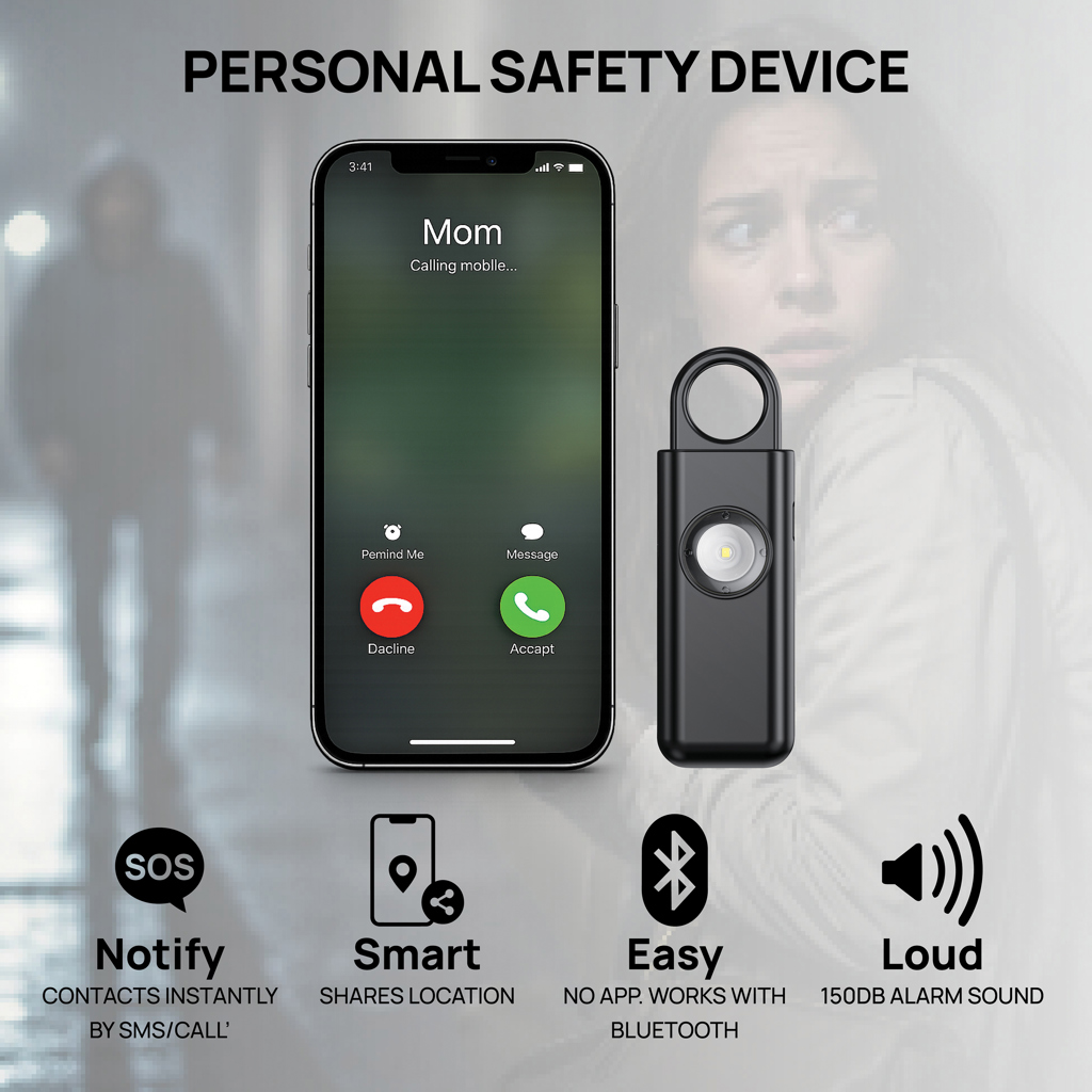 Alarma de emergencia recargable Safio RCS con función SOS - Oficina - Mochilas Corporativas Personalizadas - imagen 5