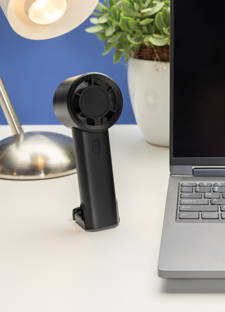 Ventilador portátil recargable Twist RCS plástico reciclado - Oficina - Mochilas corporativas personalizadas - imagen 13