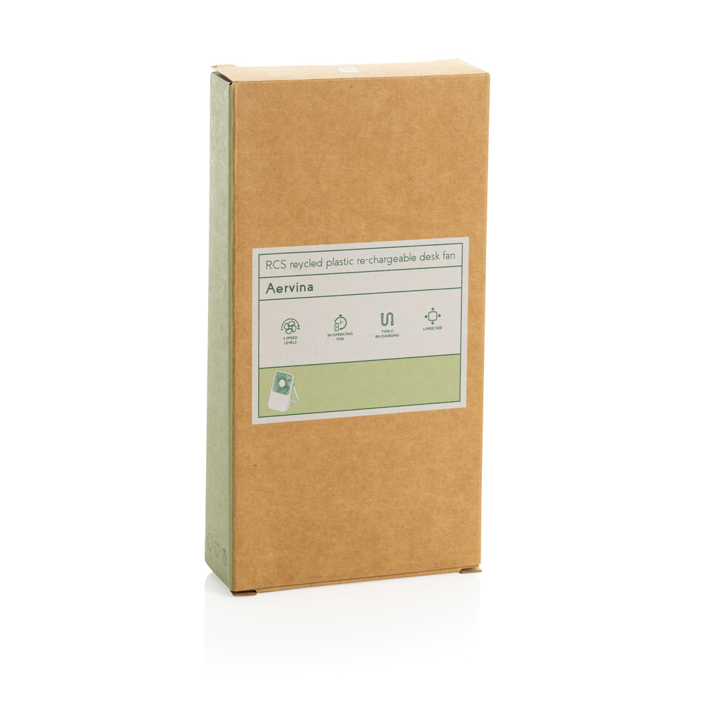 Ventilador escritorio recargable plástico reciclado Aervina - Oficina - Mochilas corporativas personalizadas - imagen 11