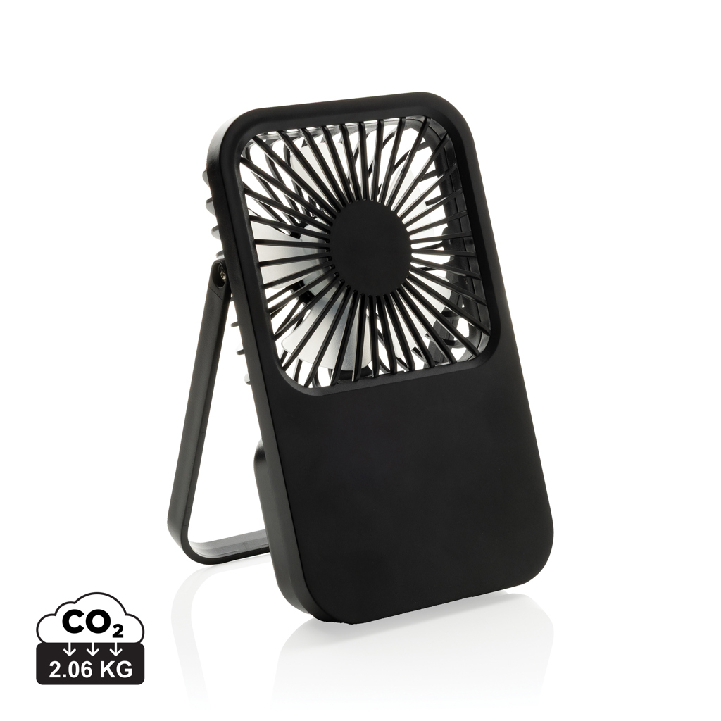 Ventilador escritorio recargable plástico reciclado Aervina - Oficina - Mochilas Corporativas Personalizadas