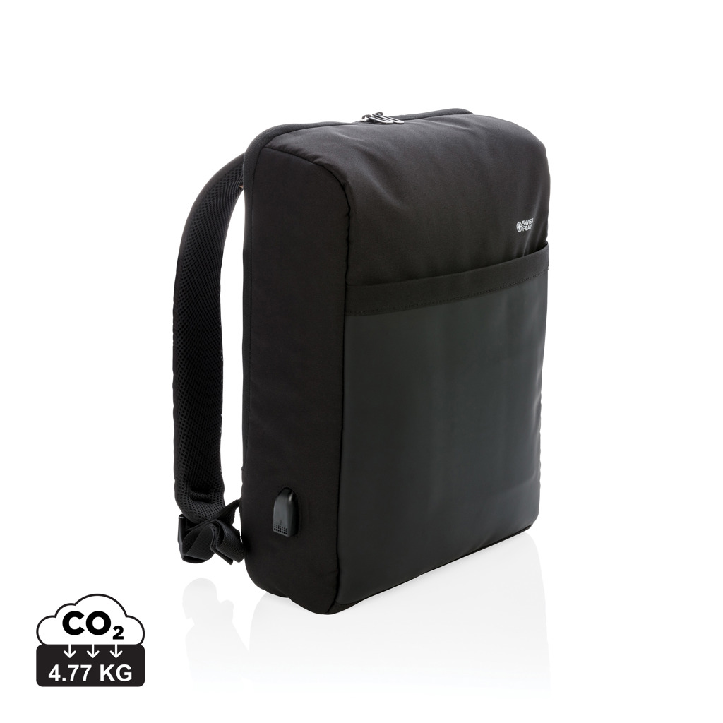 Mochila antirrobo 15" Swiss Peak con protección RFID y USB - Mochilas Corporativas Personalizadas. Puntokat