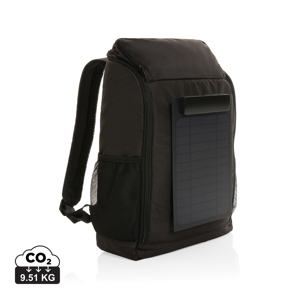 Mochila de lujo Pedro AWARE™ RPET con panel solar de 5W - Mochilas Corporativas Personalizadas. Puntokat