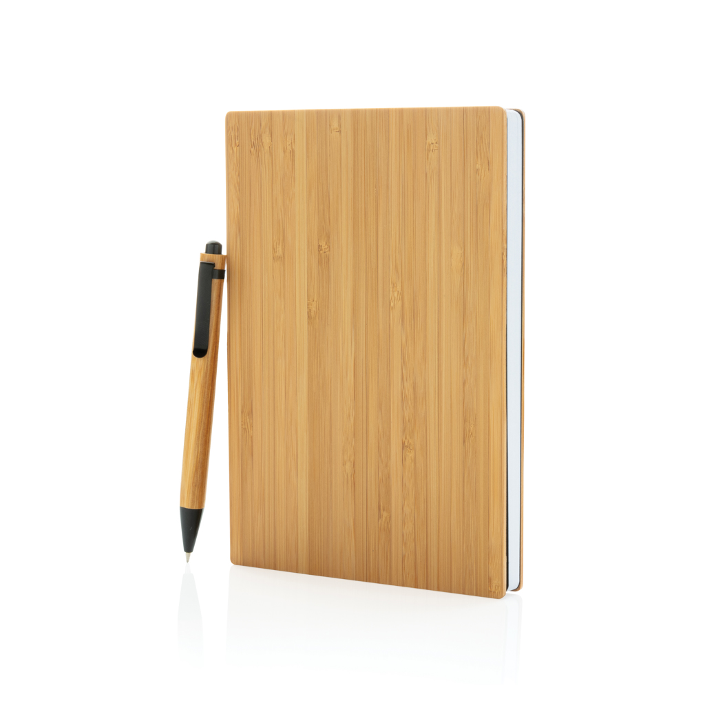 Juego de libreta y bolígrafo A5 Bamboo - Oficina - Mochilas Corporativas Personalizadas - vista alternativa