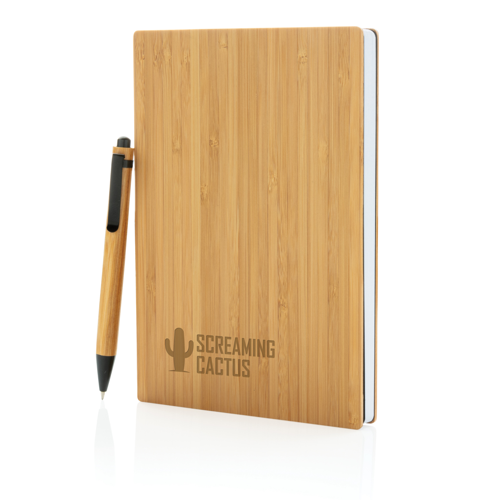 Juego de libreta y bolígrafo A5 Bamboo - Oficina - Mochilas Corporativas Personalizadas - imagen 6