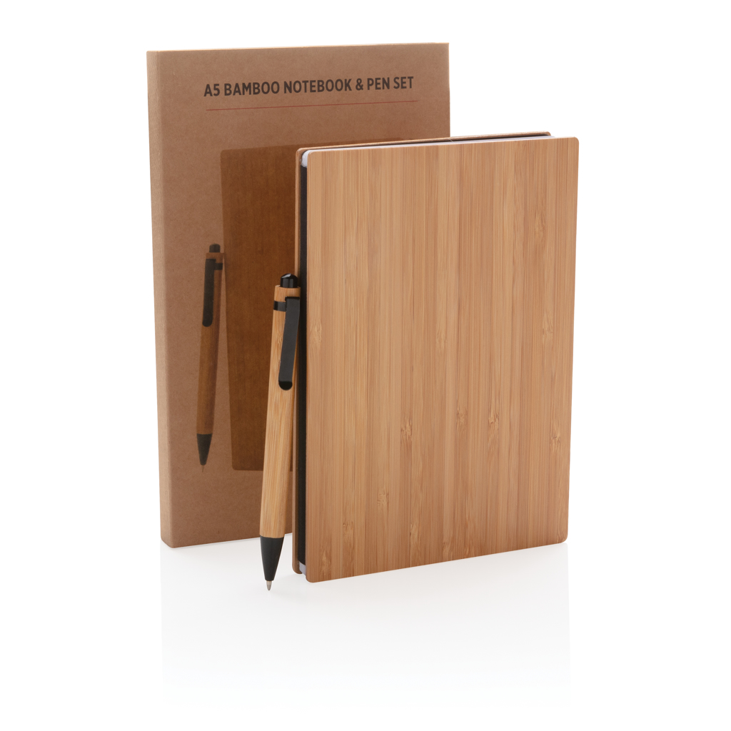 Juego de libreta y bolígrafo A5 Bamboo - Oficina - Mochilas Corporativas Personalizadas - imagen 8