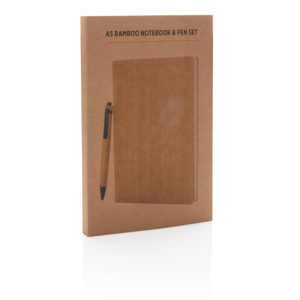 Juego de libreta y bolígrafo A5 Bamboo - Oficina - Mochilas Corporativas Personalizadas - imagen 9