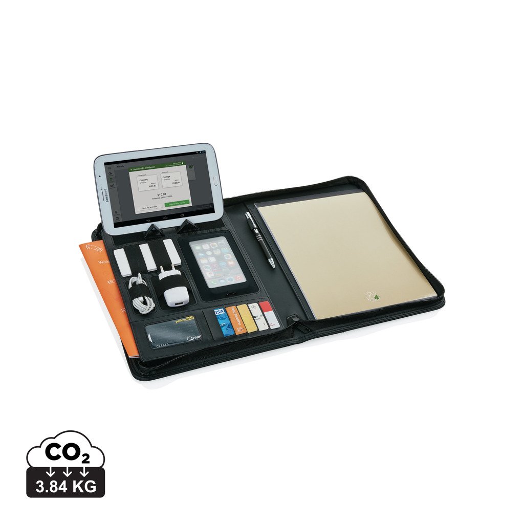 Portafolio con soporte y cremallera - Portadocumentos personalizados - Mochilas corporativas personalizadas