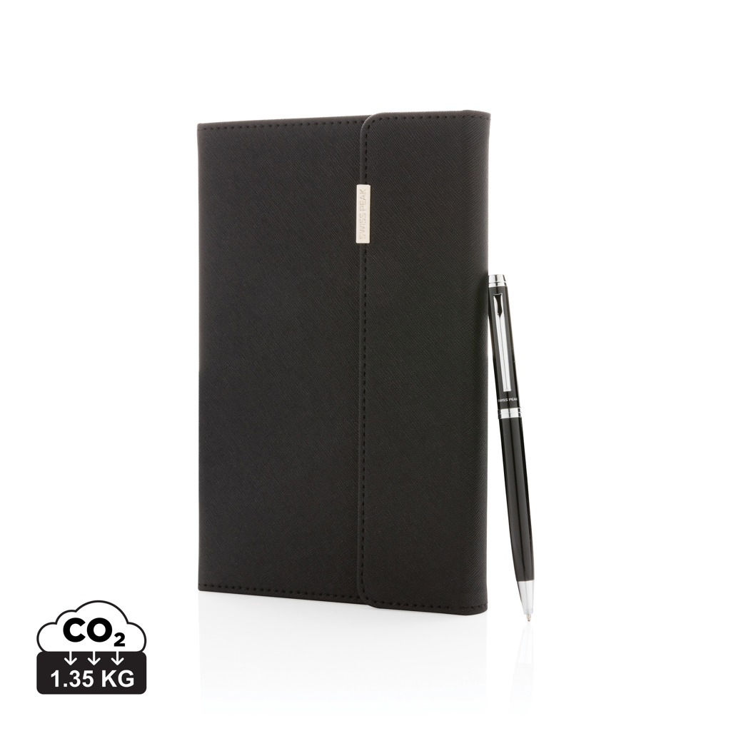 Set de libreta y bolígrafo Swiss Peak deluxe A5 - Oficina - Mochilas Corporativas Personalizadas