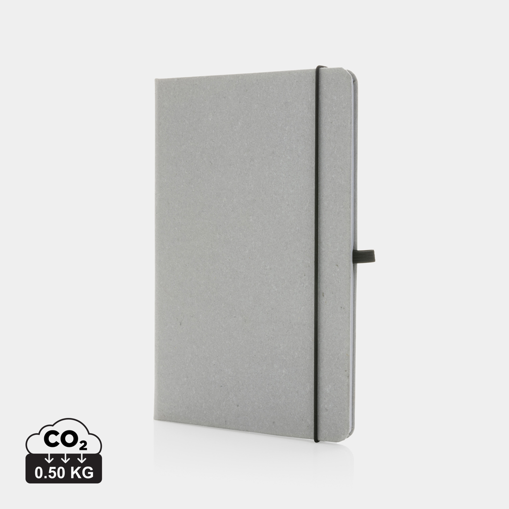 Libreta A5 de cuero reciclado GRS de tapa dura - Oficina - Mochilas Corporativas Personalizadas