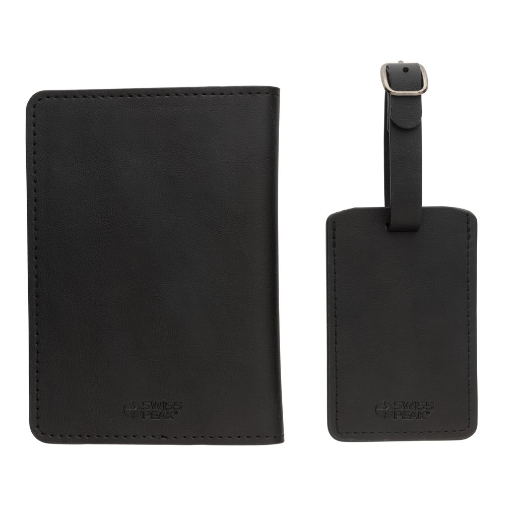 Set de regalo de viaje de PU reciclado Swiss Peak GRS - Portadocumentos personalizados - Mochilas corporativas personalizadas - imagen 4