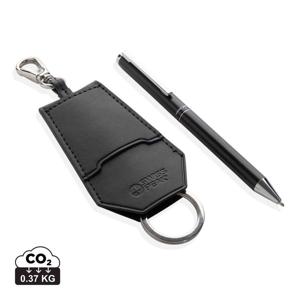 Set bolígrafos y llavero Tula PU reciclado certificado RCS - Viaje - Mochilas Corporativas Personalizadas