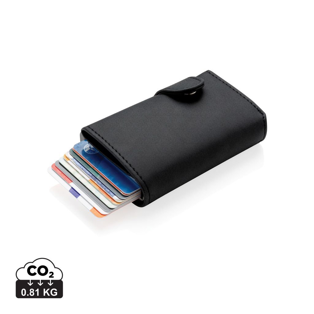 Tarjetero RFID de aluminio estándar con billetera de PU - Mochilas Corporativas Personalizadas. Puntokat