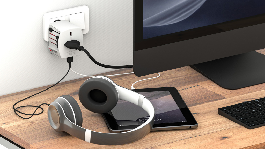 Adaptador de viaje mundial SKROSS USB MUV (1 USB C 1 USB A) - Oficina - Mochilas corporativas personalizadas - imagen 6