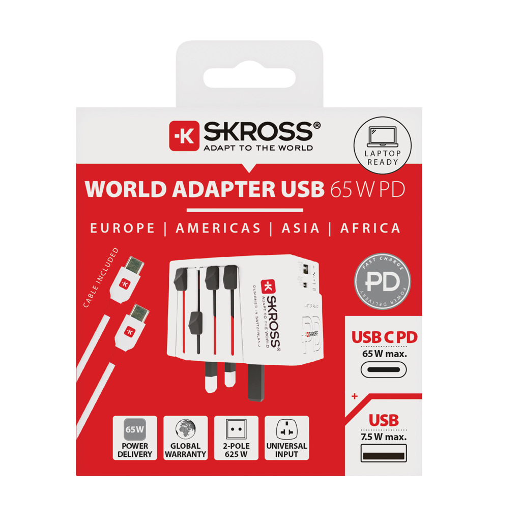 Adaptador de viaje mundial SKROSS MUV 65W PD con cable C USB - Oficina - Mochilas corporativas personalizadas - imagen 12