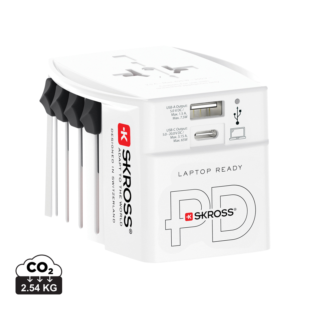 Adaptador de viaje mundial SKROSS MUV 65W PD con cable C USB - Oficina - Mochilas Corporativas Personalizadas