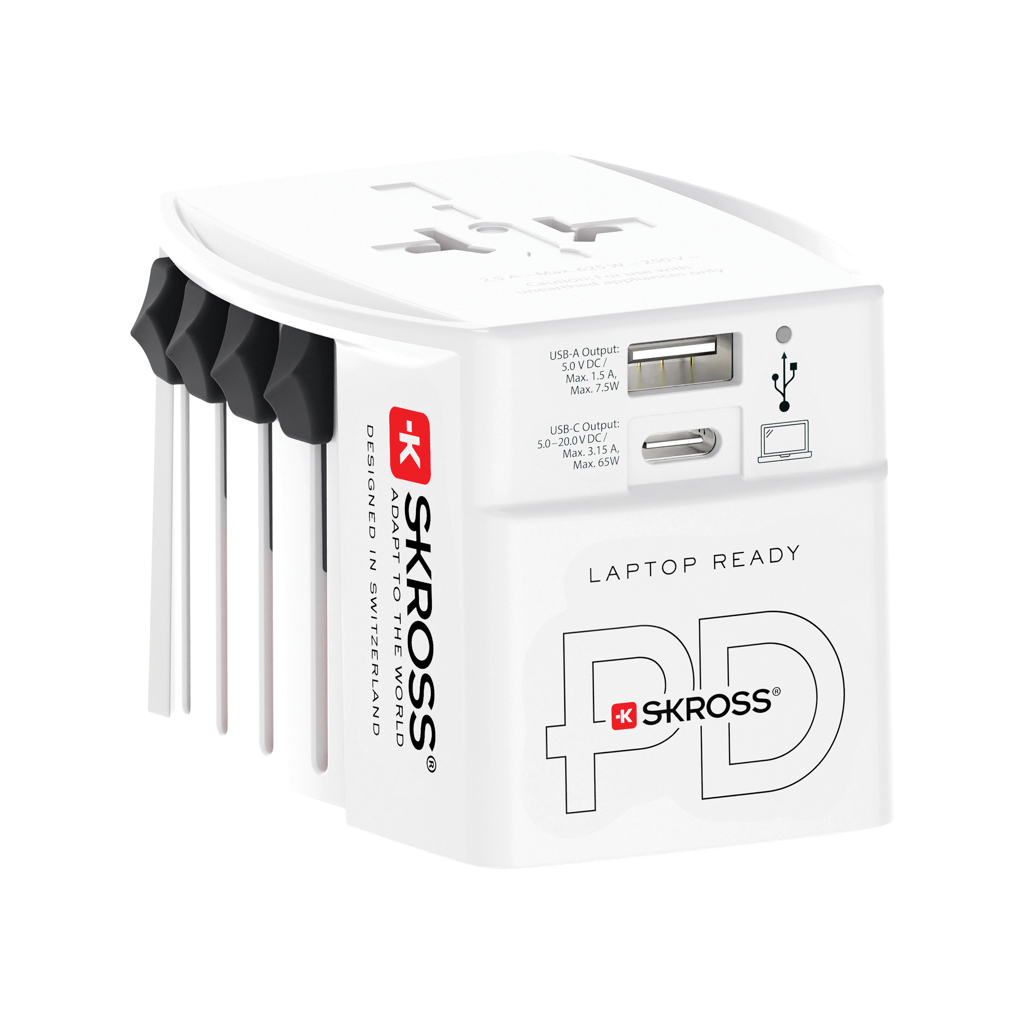 Adaptador de viaje mundial SKROSS MUV 65W PD con cable C USB - Mochilas Corporativas Personalizadas. Puntokat