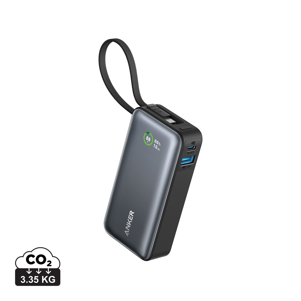 Batería externa Anker Nano 30W con cable USB-C integrado - Viaje - Mochilas Corporativas Personalizadas