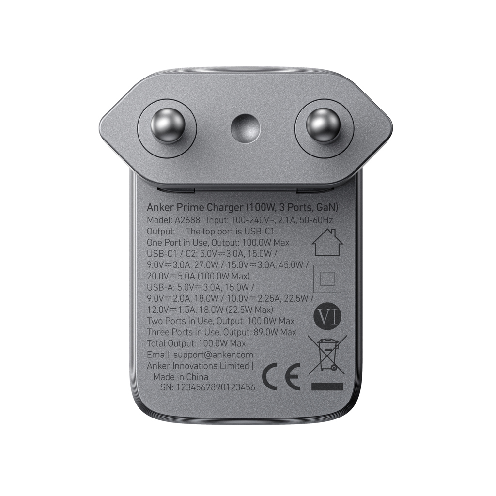 Cargador Anker Prime 100W, 3 puertos y GaN - Oficina - Mochilas Corporativas Personalizadas - imagen 4