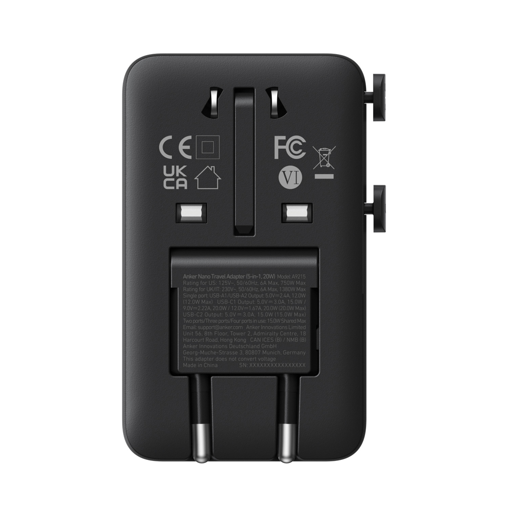 Adaptador de viaje Anker 20W Nano 5 en 1 - Oficina - Mochilas Corporativas Personalizadas - imagen 9